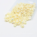 Venda quente Metade Rodada Flat Back Plastic Pearls Beads e Pedrinhas para Artesanato, A5-Bege AB